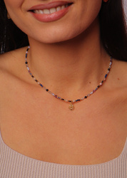 Necklace Sagittarius Zodiac Sign Natural Stones Gold-plated with a pendant