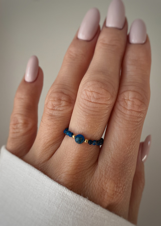 Pierścionek elastyczny lapis lazuli