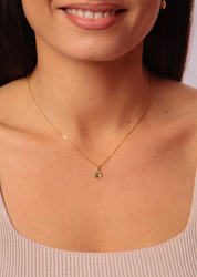 Necklace made of natural stones dendritic agate gold-plated toggle with a pendant