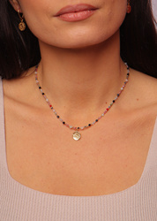 Necklace Zodiac Sign Libra Natural Stones Gold-plated with a pendant