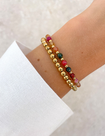 Bransoletki na gumce - mix agatów z hematytem