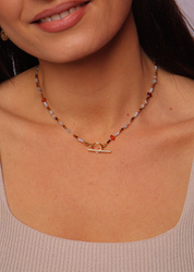 Gemini Zodiac Sign Necklace Gemstones Gold-Plated Toggle