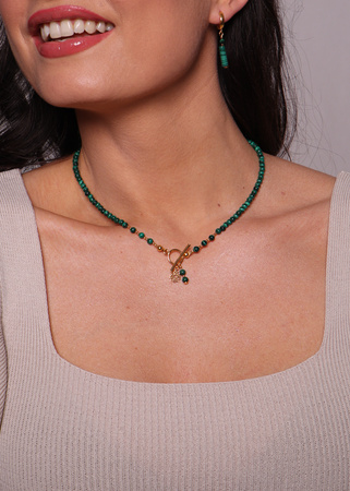 Naszyjnik malachit toggle z zawieszką