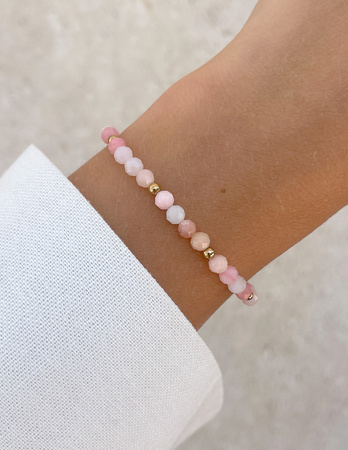 Bransoletka na gumce z opalu z hematytem - ochrona, optymizm, kreatywność