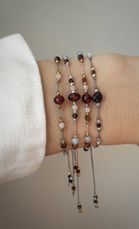 Bransoletka znak zodiaku Bliźnięta pozłacane kulki 