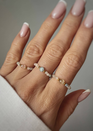 Pierścionek Elastyczny Kamienie Naturalne Morganit