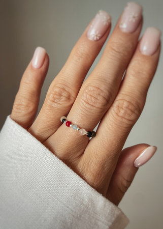 Pierścionek elastyczny znak zodiaku Waga srebrna