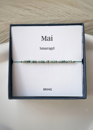 Bransoletka Kamień Urodzeniowy - Maj pozłacana