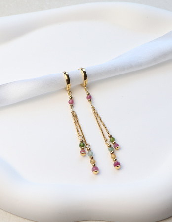 3 cm gold-plated, faceted hoop earrings