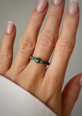 Pierścionek kostka turkus