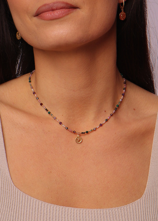 Naszyjnik Znak Zodiaku Skorpion Kamienie Naturalne z Zawieszką