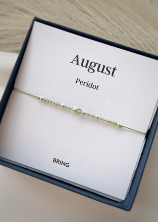 Bransoletka Kamień Urodzeniowy - Sierpień srebrna