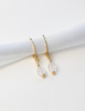 3 cm gold-plated, faceted hoop earrings