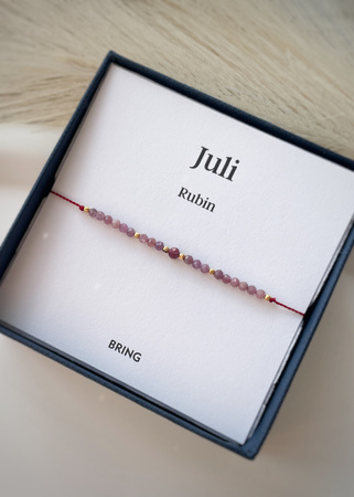 Bransoletka Kamień Urodzeniowy - Lipiec pozłacana