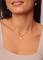 Necklace made of natural stones dendritic agate gold-plated toggle with a pendant