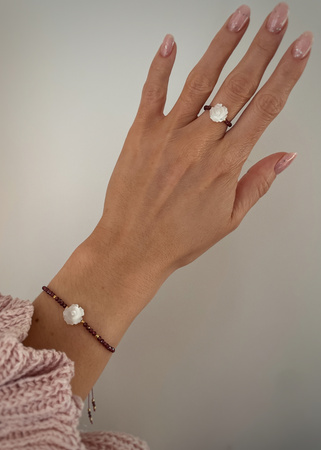 Bracelet Natural Stones Rose Quartz and Rhodochrosite