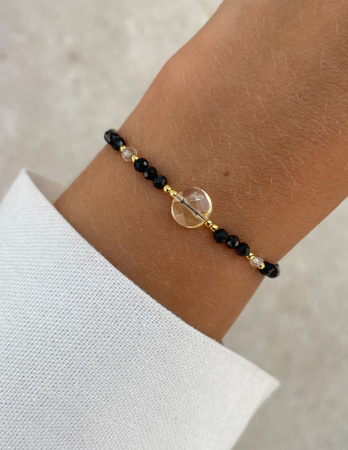 Bransoletka na nici z czarnym turmalinem i cytrynem - ochrona i dobrobyt