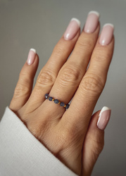 Elastic Ring Natural Stones Amazonite and Pearls Silver Gold Plated