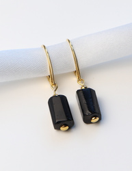 3 cm gold-plated, faceted hoop earrings