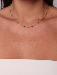 Łańcuszek pozłacany lapis lazuli