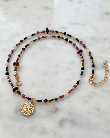 Naszyjnik Znak Zodiaku Lew Kamienie Naturalne z Zawieszką