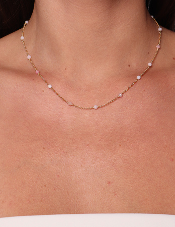 Necklace made of natural stones dendritic agate gold-plated toggle with a pendant