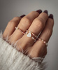 Elastic Ring Natural Stones Rose Quartz and Rhodochrosite