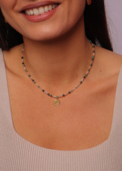 Necklace Taurus Zodiac Sign Natural Stones Gold-plated with a pendant