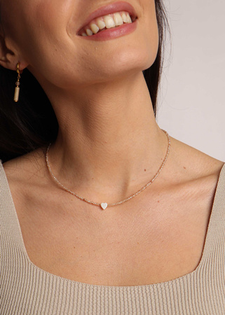 Naszyjnik Cyrkonia Szampańska i Masa Perłowa