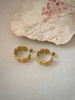 3 cm gold-plated, faceted hoop earrings