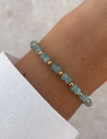 Bransoletka na gumce jadeit błękitny - szczęście, pomyślność, spełnienie marzeń