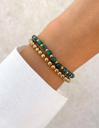 Bransoletki na gumce - malachit z hematytem