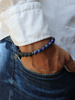 Męska bransoletka – lapis lazuli, lawa wulkaniczna, hematyt