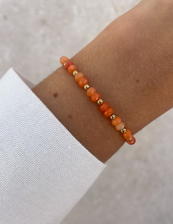 Bransoletka na gumce jadeit pomarańczowy - szczęście, pomyślność, spełnienie marzeń