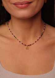 Necklace zodiac sign Scorpio natural stones Gold-Plated with a pendant