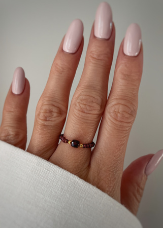 Pierścionek elastyczny granat