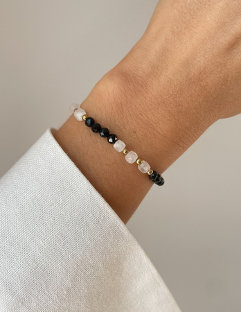 Gummi-Achat-Armband mit Hämatit - Fülle, Zuversicht, Optimismus