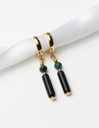 3 cm gold-plated, faceted hoop earrings