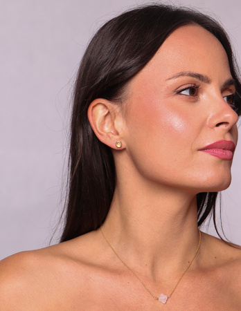 3 cm gold-plated, faceted hoop earrings