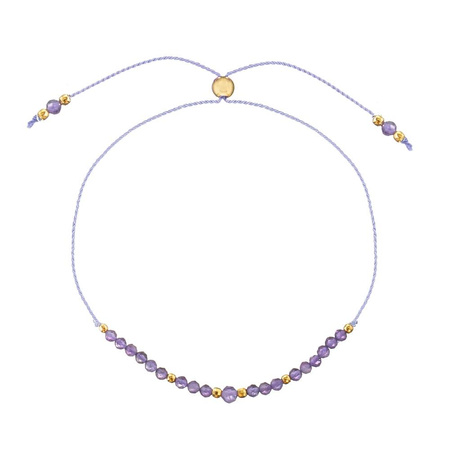 Birthstone Bracelet for February Gold-Plated Silver