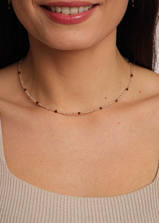 Naszyjnik Cyrkonia Szampańska i Granat