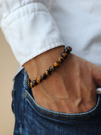 Bransoletka męska - tygrysie oko
