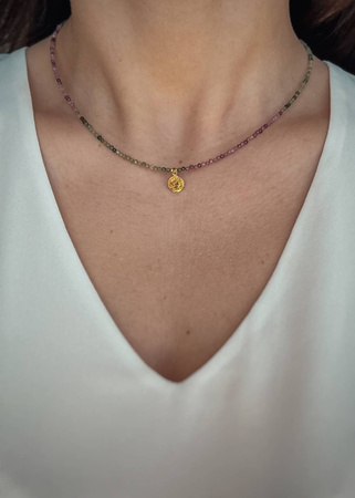 Naszyjnik Kamienie Naturalne Mix Turmalinów z zawieszką