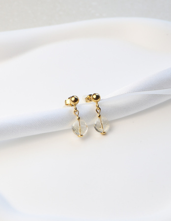 3 cm gold-plated, faceted hoop earrings