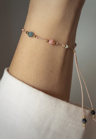 Bransoletka znak zodiaku Wodnik pozłacane kulki