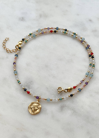  Naszyjnik Znak Zodiaku Ryby Kamienie Naturalne z Zawieszką