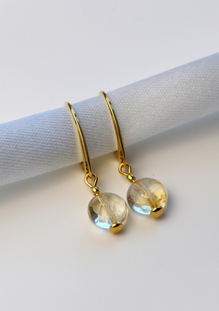 Kolczyki pozłacane z Cytrynem