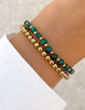 Bransoletki na gumce - malachit z hematytem