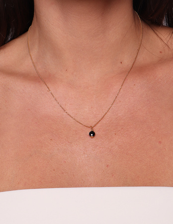 Necklace made of natural stones dendritic agate gold-plated toggle with a pendant