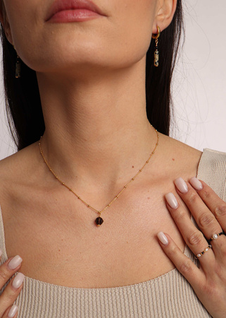 Necklace made of natural stones dendritic agate gold-plated toggle with a pendant